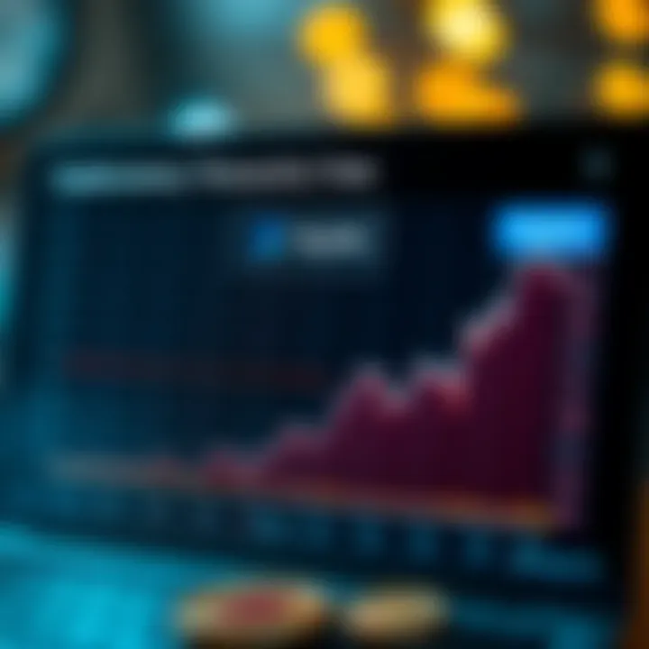 Graph indicating fees associated with cryptocurrency transactions