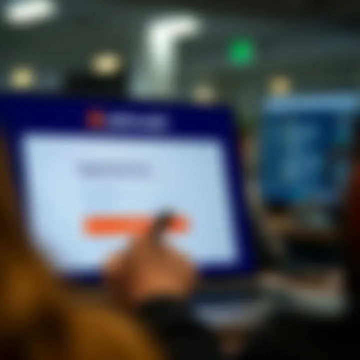 User filling out registration form