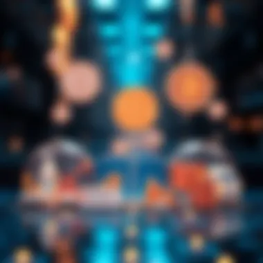 Diverse Applications of Blockchain Technology Illustration of blockchain applications in various industries such as finance, healthcare, and supply chain