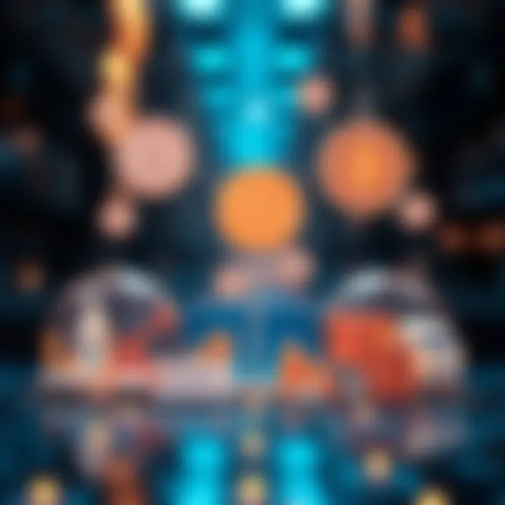 Diverse Applications of Blockchain Technology Illustration of blockchain applications in various industries such as finance, healthcare, and supply chain