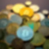 Illustration depicting a variety of cryptocurrency coins