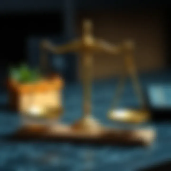 Navigating Legal Aspects of NFTs Legal scales representing NFT regulations