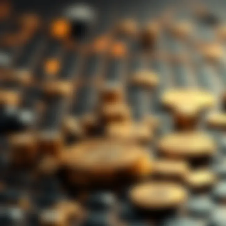 Convergence of NFTs and Cryptocurrency Artistic depiction of digital assets symbolizing the convergence of NFTs and cryptocurrency