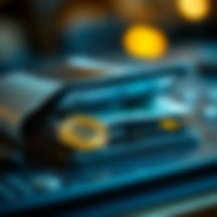 Conceptual depiction of a digital wallet with fiat and crypto