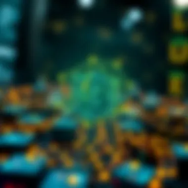 Illustration depicting the functionality of Blockchain applications in a decentralized network.