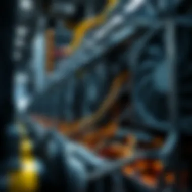 Close-up of advanced mining equipment