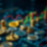 A digital representation of various cryptocurrencies