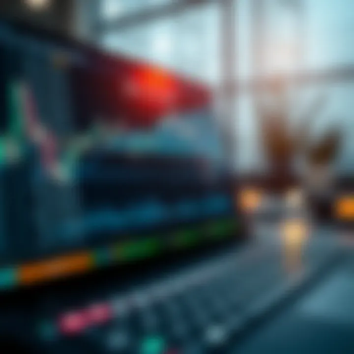 A detailed illustration of a trading platform interface with charts and analytics