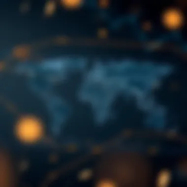 Global Adoption of Digital Currencies Global map highlighting different countries adopting digital currencies