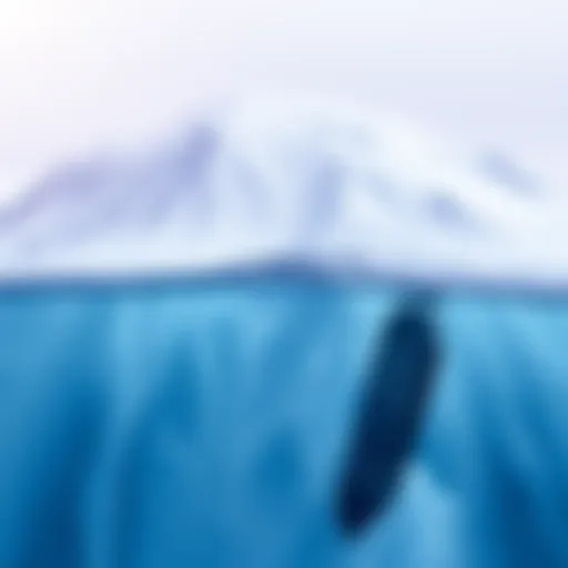 Conceptual visualization of iceberging trading in cryptocurrency