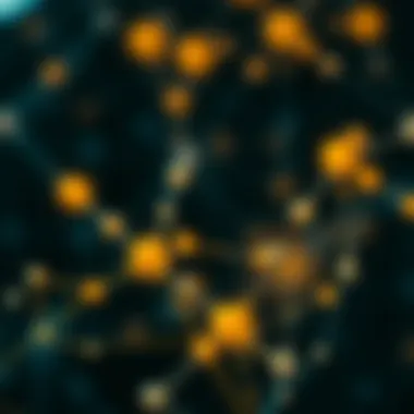 Conceptual illustration of cryptocurrency nodes interconnected