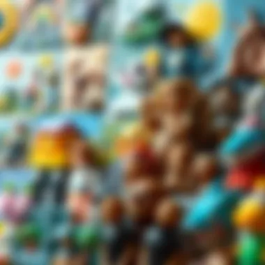 Thematic Diversity in NFT Artworks A colorful collage of various NFT artworks demonstrating thematic diversity.