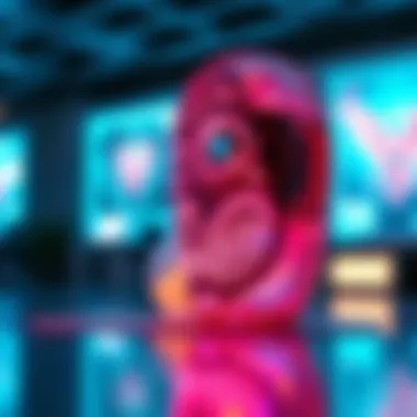 Innovative Aesthetics in NFT Art A vibrant digital artwork showcasing the innovative aesthetics of NFT art.