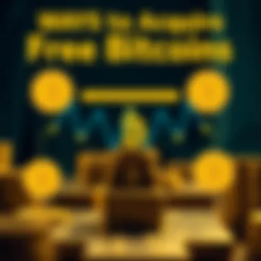 An infographic illustrating various methods to earn free bitcoins