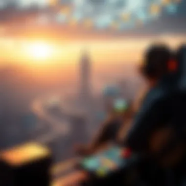 Artistic view of the future landscape of gaming