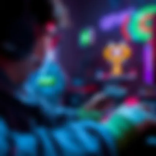 Conceptual illustration of play-to-earn gaming mechanics