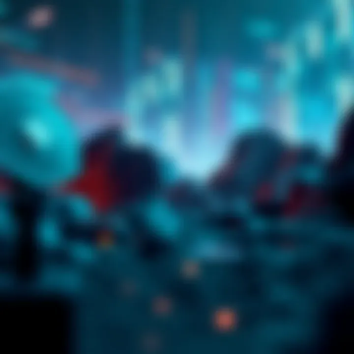 A futuristic digital landscape symbolizing the future of crypto mining and wallet technology.