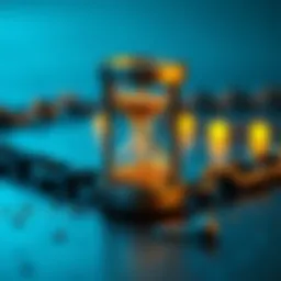 Stylized representation of an hourglass wallet on chain showcasing its unique design and functionality