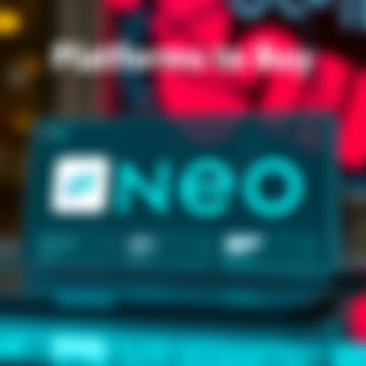 A graphic showing multiple platforms for purchasing Neo