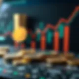 Cryptocurrency Trends Analysis A digital representation of various cryptocurrencies with upward trends.