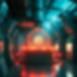 A futuristic depiction of a helium mining facility