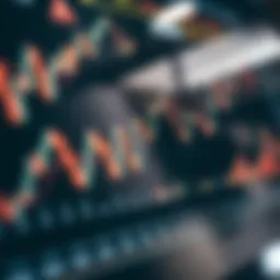 A dynamic cryptocurrency market chart with trends