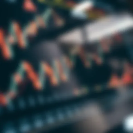 A dynamic cryptocurrency market chart with trends