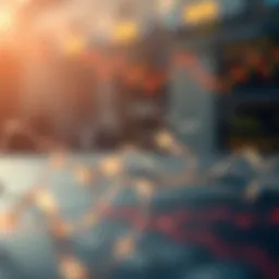 A visual representation of blockchain technology illustrating data flow