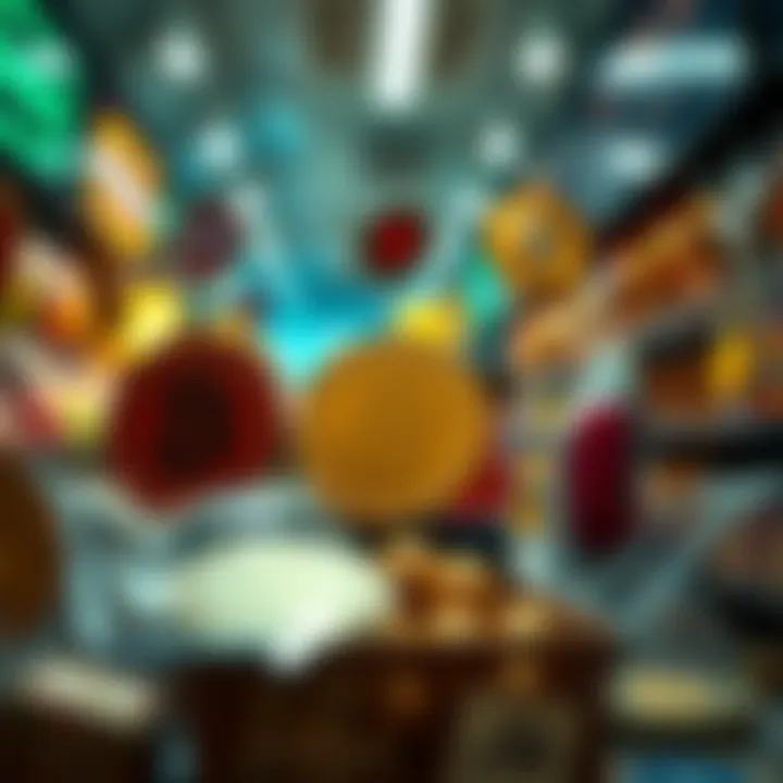 Visual representation of Non-Fungible Tokens in a digital marketplace