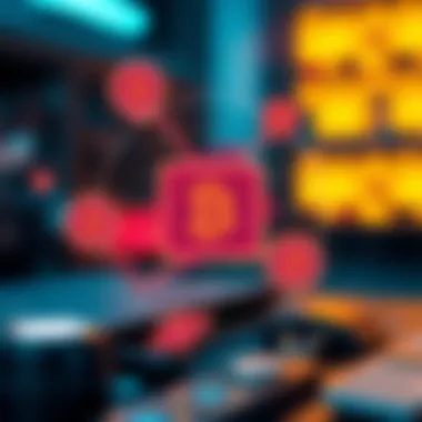 A conceptual diagram showing the integration of digital wallets with cryptocurrencies