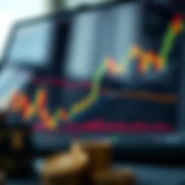 Cryptocurrency trading chart with upward trends