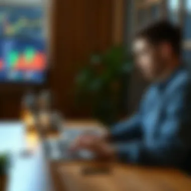 Person using a laptop for cryptocurrency investment