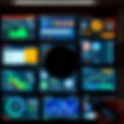 Diverse e-currency wallets displayed on digital screens