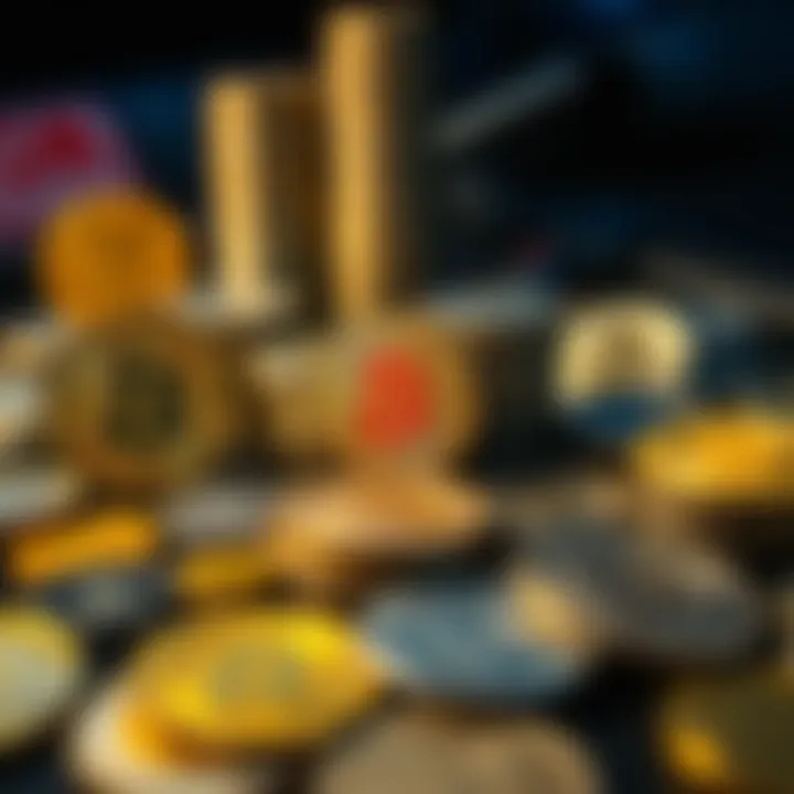 Diverse Cryptocurrency Categories Illustration of various cryptocurrency types categorized distinctly