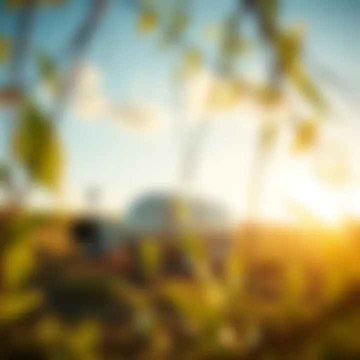 An eco-friendly helium mining setup in a natural environment.