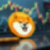 Shiba Inu Coin logo with a financial graph