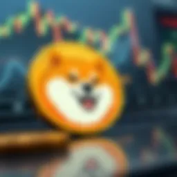 Shiba Inu Coin logo with a financial graph