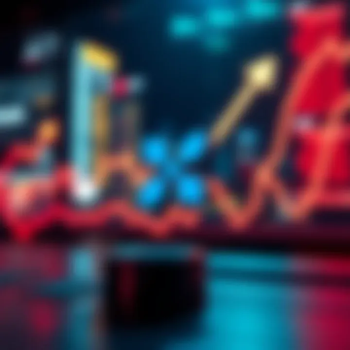 Market Trends Impacting Ripple Cryptocurrency market trends depicted with rising and falling arrows