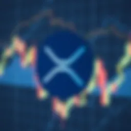 Ripple logo against a fluctuating graph background